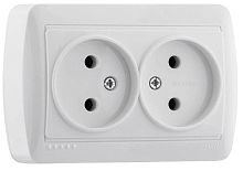 Розетка без заземления накладная Lezard Demet 2-м. белый картинка